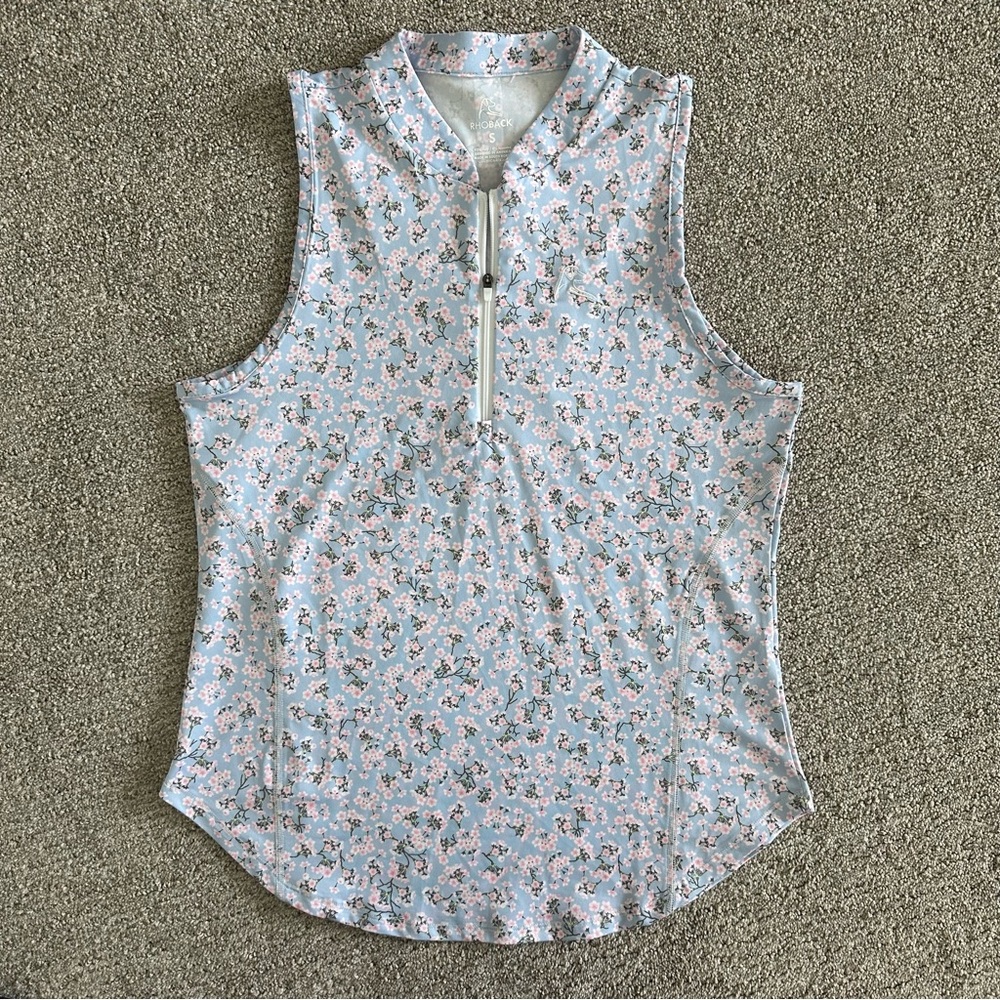 Rhoback The Cherry Blossom Sleeveless Zip Size Small - Perfect Condition